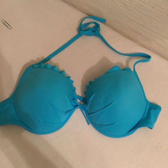 Victoria's Secret Neon Blue Push Up Bikini Top - Picture 1 of 5